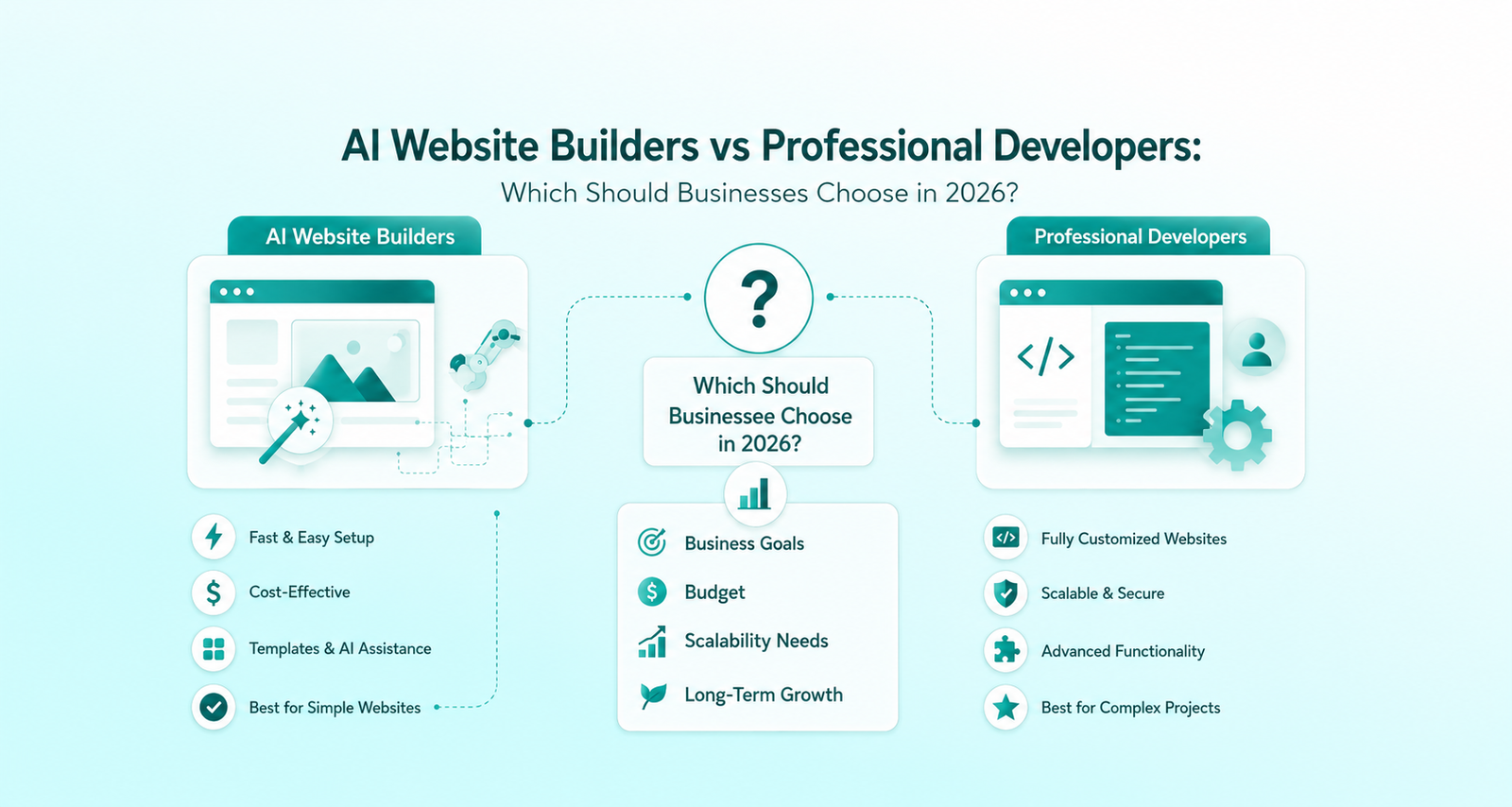 AI Website Builders vs Professional Developers: Which Should Businesses Choose in 2026?